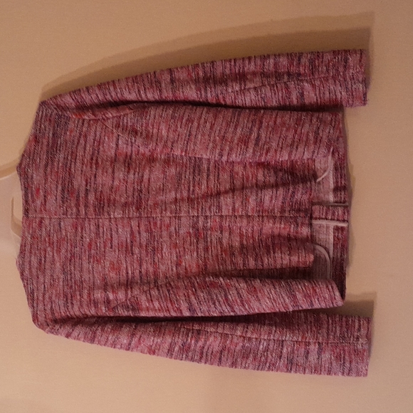 J. Crew NEW NO TAGS Micro Tweed Zip Knit Jacket in Poppy - Picture 4 of 7